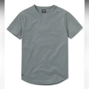 Men’s Large Cuts Curved Hem Tee Sage Grey